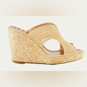 Brand New, In Box, Carrie Forbes, Lina elevated slide sandal, Natural